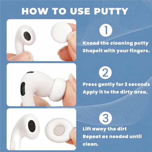 Upgraded for Airpod Cleaner Kit (81 PCS), Multi-Tool with Cleaning Pen, Putty & Swabs, Removes Earwax & Dust, Compatible with AirPods Pro 2 3, Earbud, Headphones, Phone & Charging Port, White - color: White