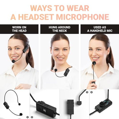 WinBridge S97 60W Powerful Voice Amplifier with Dual Wireless Microphones | Speaker Mic Set, PA System for Teachers, Karaoke & Event, Guitar Input, 4 Sound Effects, Bluetooth Audio/USB/TF/AUX Playback