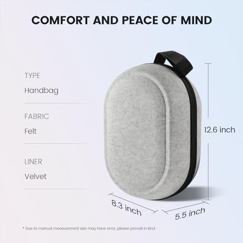 BnLnHOGVR VR Carrying Case for Meta Quest 3S/3/2, Steam Fream, Elite Strap | Medium Odor-Free Felt Hard Shell for Quest and Apple Vision Pro, with Mesh Pocket and Lens Protector Cover
