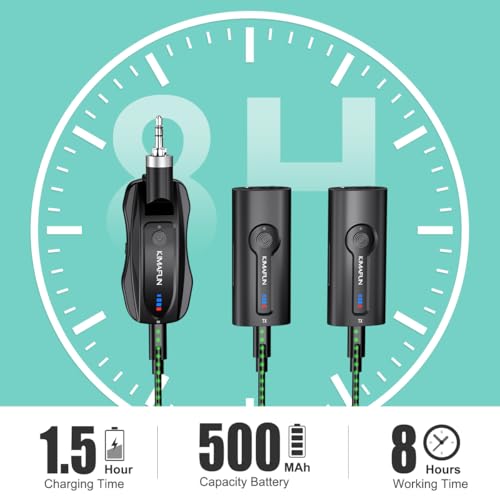 KIMAFUN Wireless 2.4G Lavalier Microphone, Lapel Mics Handheld Mic 2 in 1 | for Teaching, Teachers, Speech, Tour Guiding, Speaker, Amplifier, PA System, Broadcast, KM-G70(2TX1RX) - size: 2TX+1RX