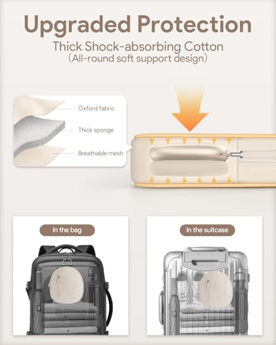 Soft Case for AirPods Max - Super-Slim Apple Headphone Case Compatible with Smart Case Portable Travel Organizer Pouch(Beige) - color: Beige