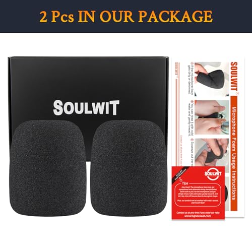 SOULWIT 2Pcs Pop Filter for ATH AT2035 - Black | Windscreen for Audio-Technica ATH AT2035 Cardioid Condenser Microphone