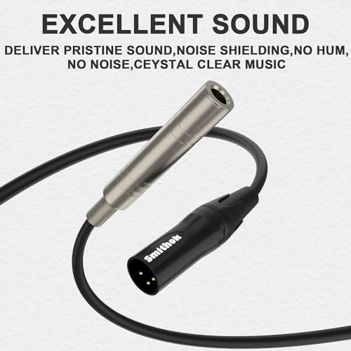 Smithok 2 Pack 1/4 to XLR Cable,Balanced 1/4" Female to XLR Male Stereo Audio Adapter,XLR Male to TS/TRS Quarter inch Connector Converter Interconnect Cable - 11.8 inches (30 cm) - size: 2 Pack - 11.8 inches (30 cm)