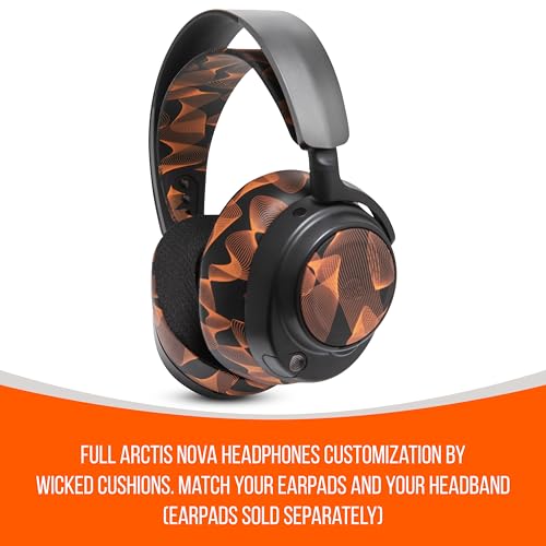WC HeadbandZ Arctis Nova - Upgraded Silicone Headband for Arctis Nova Headsets by Wicked Cushions - Enhanced Flexibility, Comfort, and Style with Matching Earpad Designs | Kinetic Wave - color: Kinetic Wave