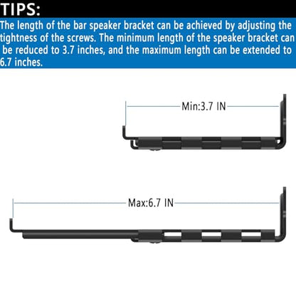 Soundbar Mount | Works with All Soundbar Including Samsung, Sony, Vizio, LG, & More | Depth Adjustable Sound Bar Mounts Under TV Bracket (Black: V02) - color: Black: V02