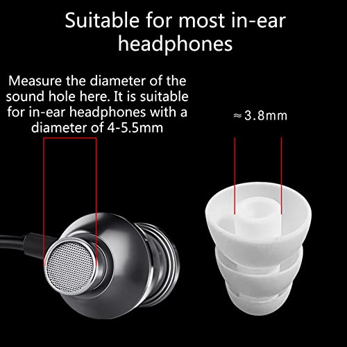 Replacement Triple Flange Ear Tips Earbuds Silicone for in Ear Headphones in-Ear Hole 4.0mm,Silicone - color: T