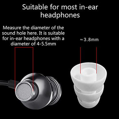 Replacement Triple Flange Ear Tips Earbuds Silicone for in Ear Headphones in-Ear Hole 4.0mm,Silicone - color: T
