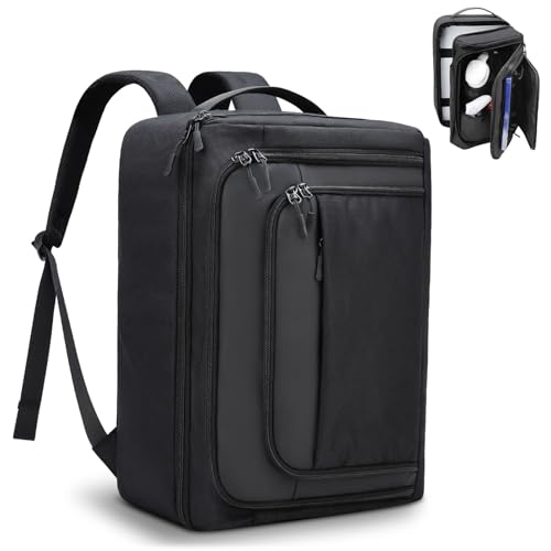 GDNasist Game Console Backpack for PS5, Protective Carrying Case Compatible with Playstation5 Console, Base, 15.6”Laptop, Headset, PS5 Controller, More Game Discs, and Gaming Accessories - style: Side-opening Style
