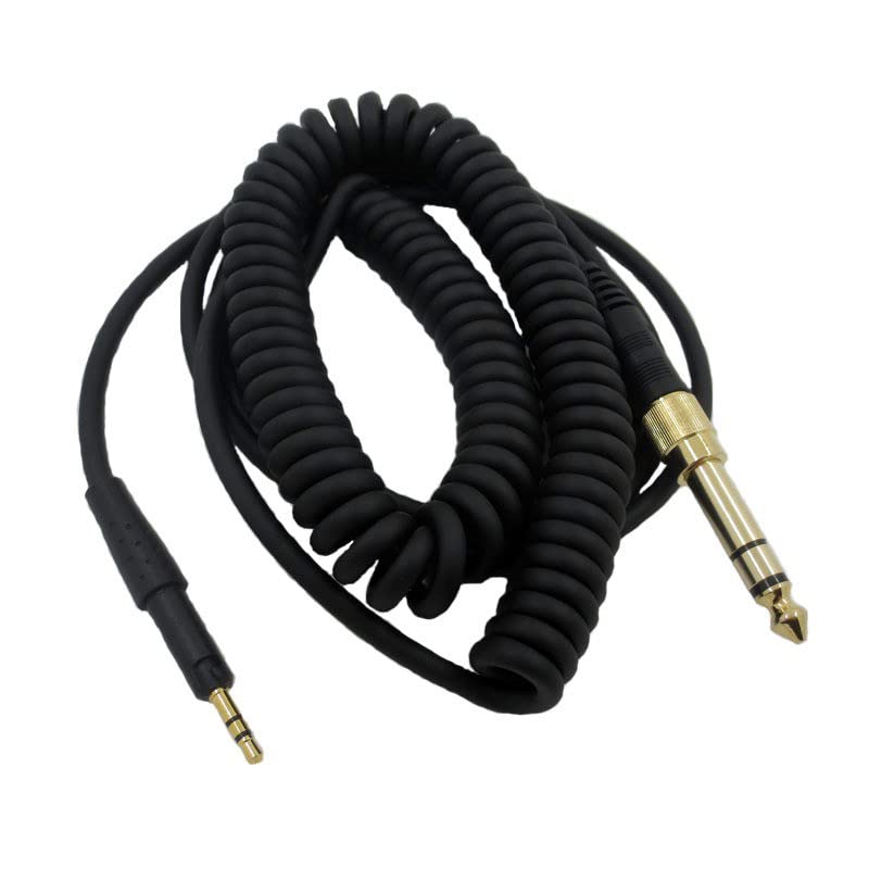 V-MOTA Replacement Spring Coiled Aux Cable Extension Cord with 6.35mm Adapter for Sennheiser HD599 HD598 HD518 HD558 HD579 HD569 Headphones,10 Foot