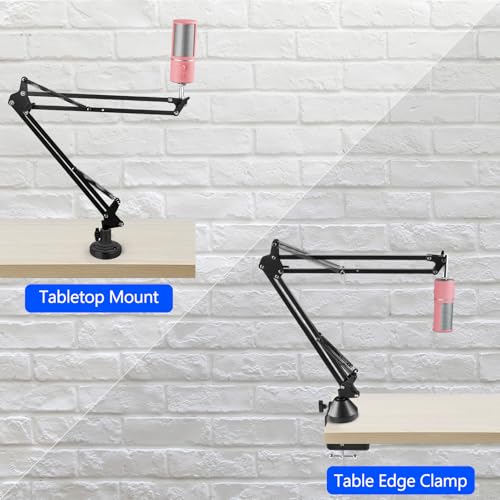 GEEKRIA for Creators Microphone Arm Compatible with Razer Seiren V3 Mini, X, V2 Pro, V2 X, Elite, Mic Boom Arm with Table Flange Mount Adapter, Adjustable Suspension Stand, Desk Mount Holder