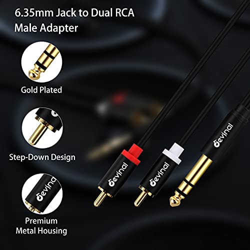 1/4" inch TRS to RCA Y Splitter Cable, 6.35mm Quarter inch Stereo to 2 RCA Phono Insert Audio Breakout Cable, Cord 10 FT/ 3 Meters - size: 10 FT
