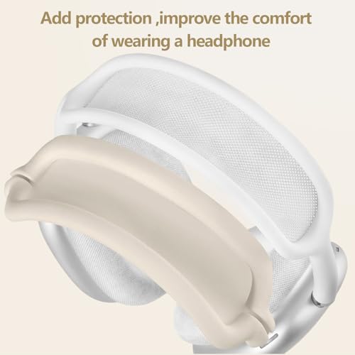 3-in-1 Silicone Case Cover for AirPods Max 2/AirPods Max Headphones, Apple AirPod Max Accessory Protective Cover, Headband/Ear Cups/Ear Pad Covers, Anti-Scratch and Sweatproof (All Starlight) - color: All starlight