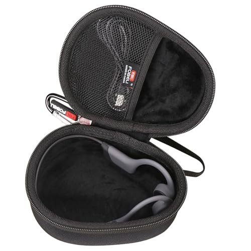 FBLFOBELI Kids Headphone Case for BAICLUD/Mehomeli/JusTalk/iClever/LOBKIN | Hard EVA Shell, Kids Bluetooth Air Conduction Open Ear Headphones Case, Shockproof & Water-Resistant, Black - color: Black