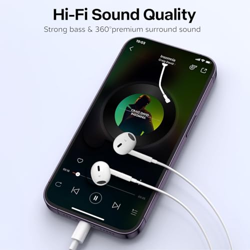 USB C Headphones, Wired Earbuds with iPhone 15/16/17 Pro Max Plus iPad Pro GalaxyS25/S24/S23/S22/S21/A56 Pixel 9/8/7