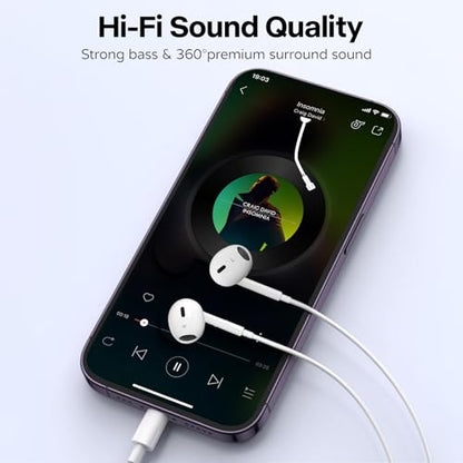 USB C Headphones, Wired Earbuds with iPhone 15/16/17 Pro Max Plus iPad Pro GalaxyS25/S24/S23/S22/S21/A56 Pixel 9/8/7