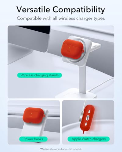 ESR for Airpods Pro 2 Case (HaloLock), Compatible with MagSafe, Red - color: Red