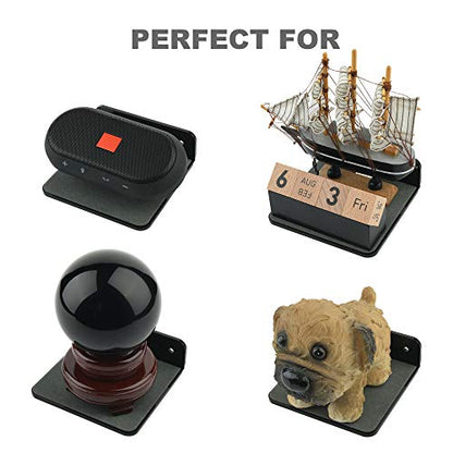 Small Wall Shelf Speaker Stand, Mount for Webcam, Cell Phones, Mesh Router, Display Shelf Acrylic (Black) - color: Black