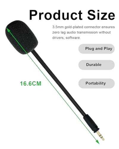 Replacement Microphone for Turtle Beach Ear Force XO Three XO Four Stealth Recon 150 50 50X 50P 60P Xbox One 400 420x 450 500p 520 Gaming Headsets Boom Mic for PS5 PC, 3.5 mm Jack
