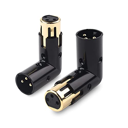 Cable Matters 2-Pack Adjustable Angled XLR Adapter, Male to Female | Adjustable Right Angle XLR Adapter, 3-Pin XLR, Rugged Metal Housing, Pass-through Audio, for Mixers and Musical Equipment