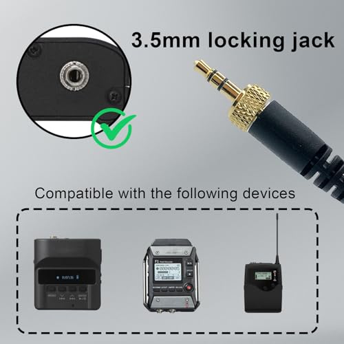 Lavalier Lapel Microphone Compatible with Sennheiser Wireless System Bodypack Transmitter EW100 G4 EW300 G1 G2 G3, EWD1, ME2, ME3, ME4 Omnidirectional Condenser Mic (3.5mm Screw Lock Plug) - size: 3.5mm Screw Lock Plug (Sennheiser)