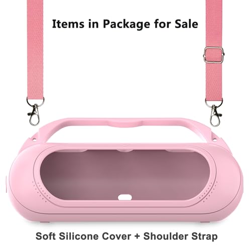Silicone Cover Case Compatible with Beats Pill 2024 Bluetooth Speaker | Accessories for Beats Pill Speaker Protective Case with Handle, Shockproof and Anti-Scratch Cover (Pink) - color: Pink