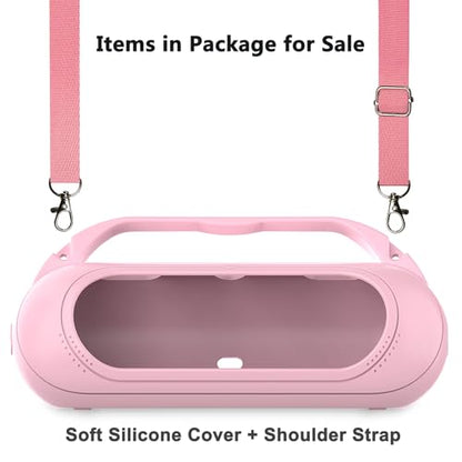 Silicone Cover Case Compatible with Beats Pill 2024 Bluetooth Speaker | Accessories for Beats Pill Speaker Protective Case with Handle, Shockproof and Anti-Scratch Cover (Pink) - color: Pink