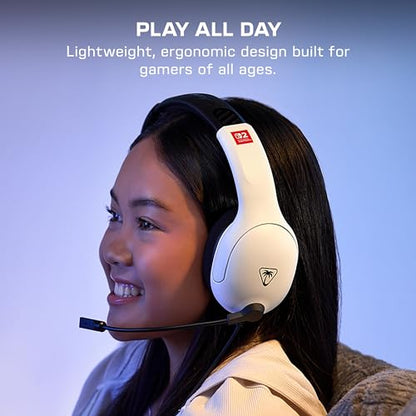 Turtle Beach Airlite Fit Wired Gaming Headset for Nintendo Switch 2, Lite | Also works with Nintendo Switch OLED, Flip-to-Mute Mic, Comfortable Ear Cushions, 40mm Speakers, Lightweight, Black & White - color: Black and White