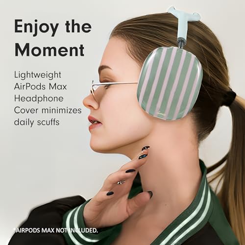 Sonix Protective Case for AirPods Max Headphones - Stylish TPU Hard Shell Ear Cup Covers | Abstract Stripe Sage - color: Abstract Stripe Sage