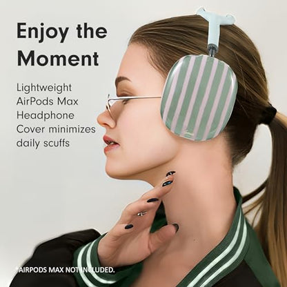Sonix Protective Case for AirPods Max Headphones - Stylish TPU Hard Shell Ear Cup Covers | Abstract Stripe Sage - color: Abstract Stripe Sage