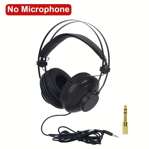Headband Adjustable Studio Wired Monitor Headphones Over Ear Stereo Music Earphones Foldable DJ Ratable Headsets for Piano/Drum/Computer/Electronic Keyboard etc Music Electronic Equipment