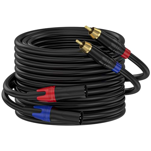 25ft RCA to XLR Cable - 4N OFC, Dual RCA Male to Dual XLR Male, HiFi Audio, Amplifier, Mixer, Microphone - size: 25FT-RCA Male to XLR Male