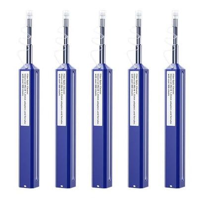 Fiber Pen Cleaner for LC/MU Connectors, 1.25mm UPC/APC Ferrule Cleaner, One-Push Fiber Optic Cleaning Tool with Extendable Probe (2.38” to 3.63”), 800+ Cleans per Unit, Anti-Static - 5 Pack - size: 1.25mm