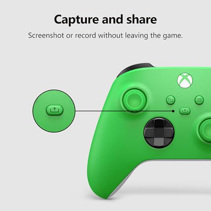 Xbox Wireless Gaming Controller | Velocity Green | Consoles, PCs, TVs, mobile, and more | Textured Grip | Wireless, Bluetooth, USB-C Connectivity - style: Velocity Green