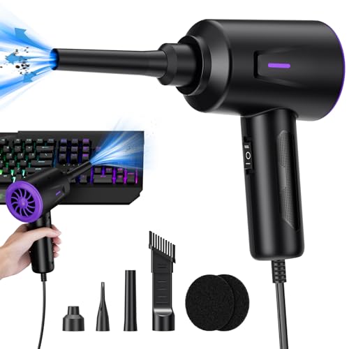 Electric Air Duster - Air Blower - Multi-Use Compressed Air Duster for Keyboard- Computer and PC - 5.74 oz Powerful Motor