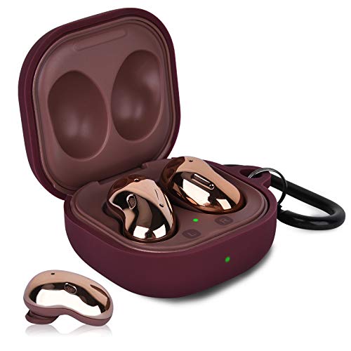 AIRSPO Silicone Case Compatible with Samsung Galaxy Buds 2 Pro/Galaxy Buds2/ Galaxy Buds Pro/Galaxy Buds Live Case (Burgundy) - color: Burgundy