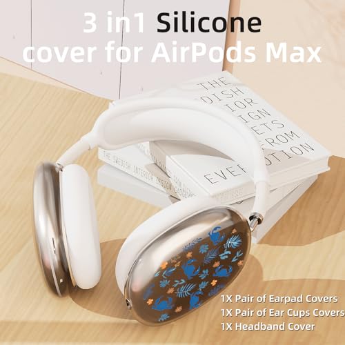 Cute Cartoon Marine Clear Case for Airpods Max Headphones Crab Waterweed Soft TPU Ear Cups Cover Anti-Scratch Silicone Ear Pad Protective Case Kawaii Headband Cover for Apple Airpods Max - color: Waterweed crab 04