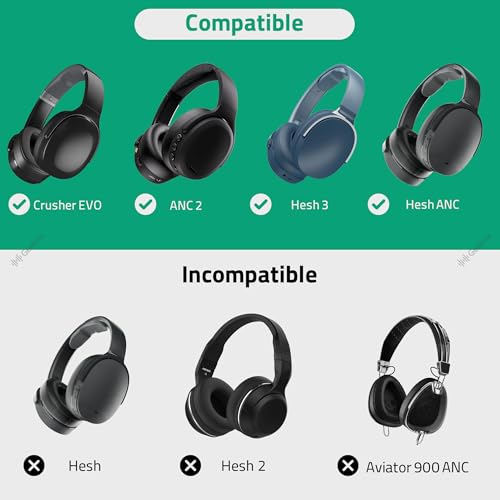 Geekria PRO Rugged Headphones Case Compatible with Skullcandy Crusher EVO/ANC 2, Hesh 3, Riff 2 and More, Hard Shell, Durable, Multi-Layer Protection Travel Carrying Bag (Black)
