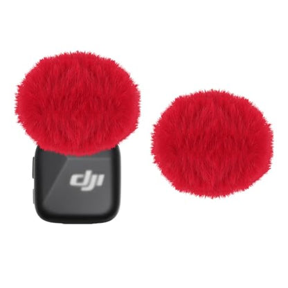 Microphone Windscreen for DJI MIC MINI (2024) Wireless Microphone Furry Wind Muff Accessories (2 Packs-Red) - color: red-2pcs