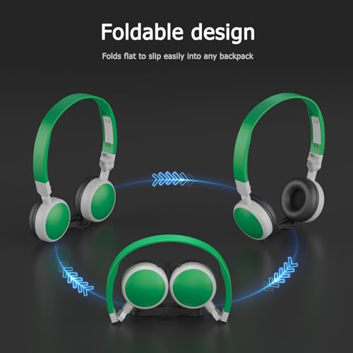 3-Pack Individually Wired Classroom Headphones - No Mic Headphones with 3.5mm Jack, Multi-Color Bulk School Headsets for School/Library/Testing Room, Each in Protective PP Bags