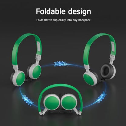 3-Pack Individually Wired Classroom Headphones - No Mic Headphones with 3.5mm Jack, Multi-Color Bulk School Headsets for School/Library/Testing Room, Each in Protective PP Bags