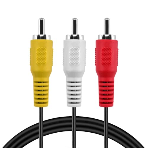 TNP 3 RCA AV Cable, 30FT Male-to-Male Composite Audio Video Cord for TV | Vcr-To-Tv Cable with Red, White and Yellow Plugs; Double Shielding Helps Reduce Rfi and Emi Interference - size: 30FT