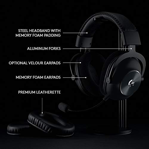 Logitech G PRO X Wireless Lightspeed Gaming Headset with Blue VO!CE Mic Filter Tech, 50 mm PRO-G Drivers, and DTS Headphone:X 2.0 Surround Sound (Renewed)