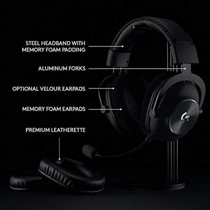 Logitech G PRO X Wireless Lightspeed Gaming Headset with Blue VO!CE Mic Filter Tech, 50 mm PRO-G Drivers, and DTS Headphone:X 2.0 Surround Sound (Renewed)
