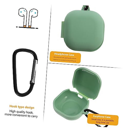 Silicone Earbud Case for Durable Protective Cover with Charging Water-Resistant Design Includes Carabiner and Bag Packaging Matcha Green - color: Green