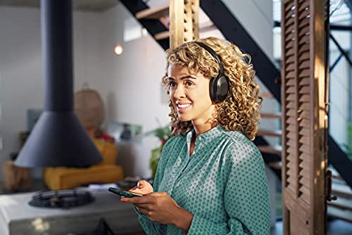 Philips Active Noise Cancelling Headphones Wireless Bluetooth Flat Folding Lightweight Over Ear Wireless Headphones w/Multipoint Bluetooth Connection 30h Playtime with Deep Bass
