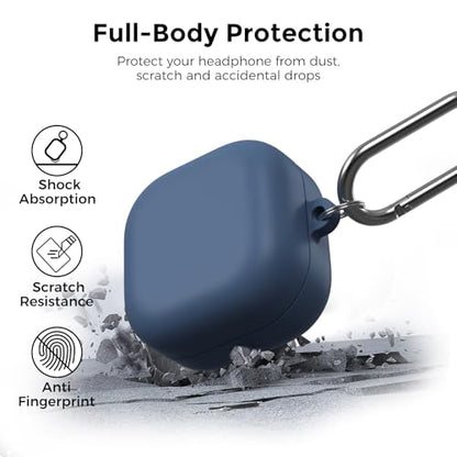 AhaStyle Silicone Case for Samsung Galaxy Buds4 and Galaxy Buds4 Pro (2026) | Skin-Friendly Soft Touch, Full Protection, Shockproof, Wireless Charging, Galaxy Buds4 Series Accessories, for Men Women - color: Galaxy Buds4/Buds4 Pro, Midnight Blue