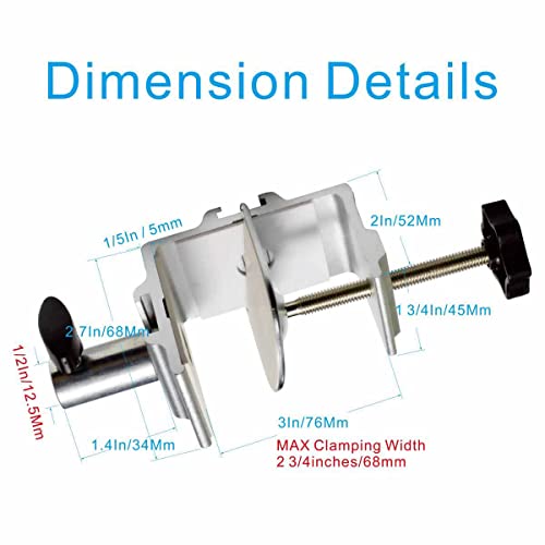 Replacement Heavy Duty C Clamp for 1/2” Base Magnifying Lamp,Desk Lamp,Swing Arm Lamp,Phone I pad Mount,Tablet Mic Holder,Table Mount Clamp for Microphone Stand Mic Boom Arm (G1 SIVLER) - color: G1 Sivler