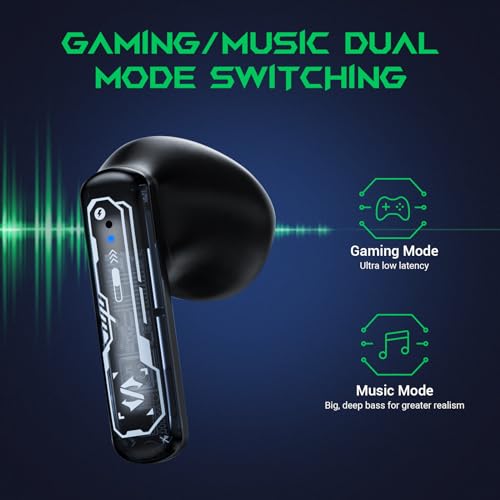 Black Shark True Wireless Gaming Earbuds, Bluetooth 5.3 with Music Mode, 30 Hours Playback Time, Clear Stereo Calls in-Ear Headphones for Android/Phone/Computer - Lucifer T15 - style: Lucifer T15