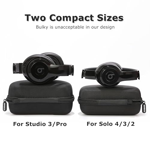 Ginsco Headphone Case Exclusive for Beats Studio Pro/Studio 3 - Wireless Bluetooth Noise Cancelling Headphones, Hard Shell Case Portable Travel Carrying Headphone Case (Black)