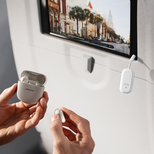 Twelve South AirFly Pro 2, Bluetooth Adapter, Pair 2 AirPods, White | Pair 2 AirPods or Wireless Headphones – 3.5mm AUX Bluetooth Transmitter and Receiver for Cars, Boats, Treadmills, TVs & More - color: White, style: AirFly Pro 2